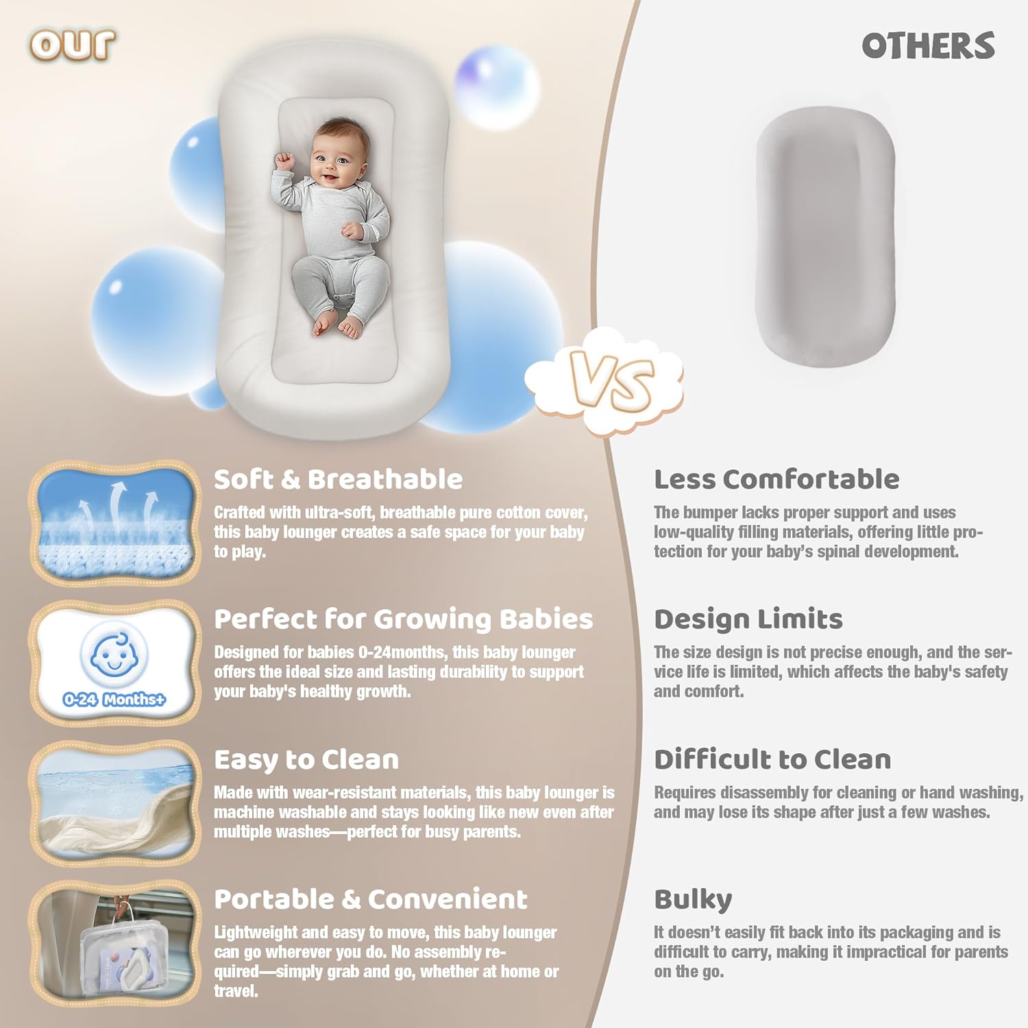 TibaToes™ SnuggleNest Baby Lounger