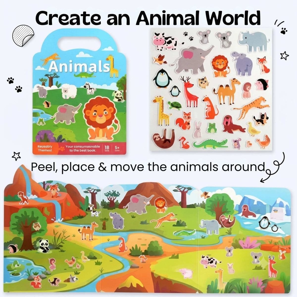 TibaToes™ PuffyScene Reusable Sticker Book