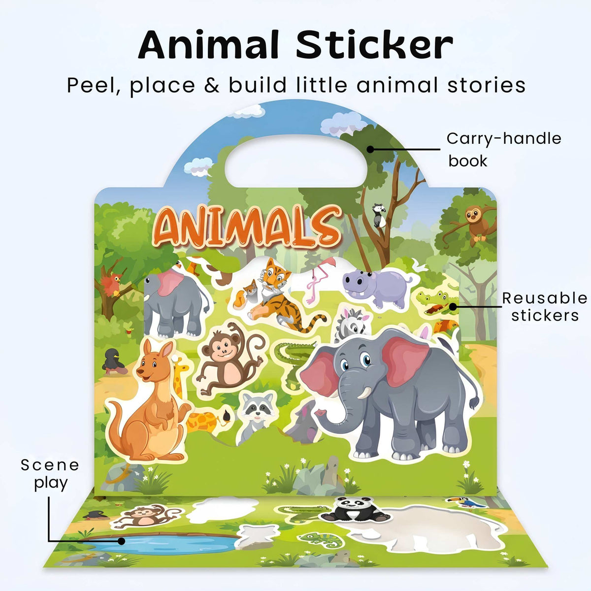 TibaToes™ CarryScene Reusable Sticker Book