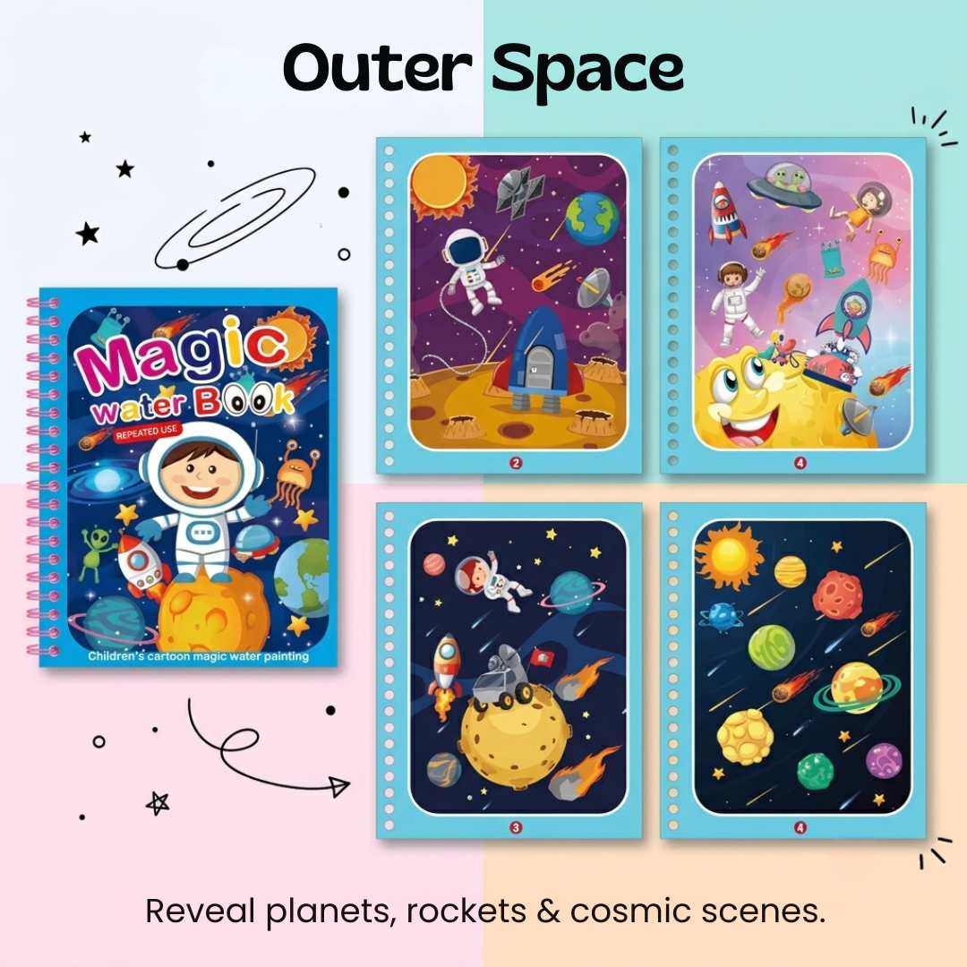 TibaToes™ Mess-Free Reusable Water Coloring Books