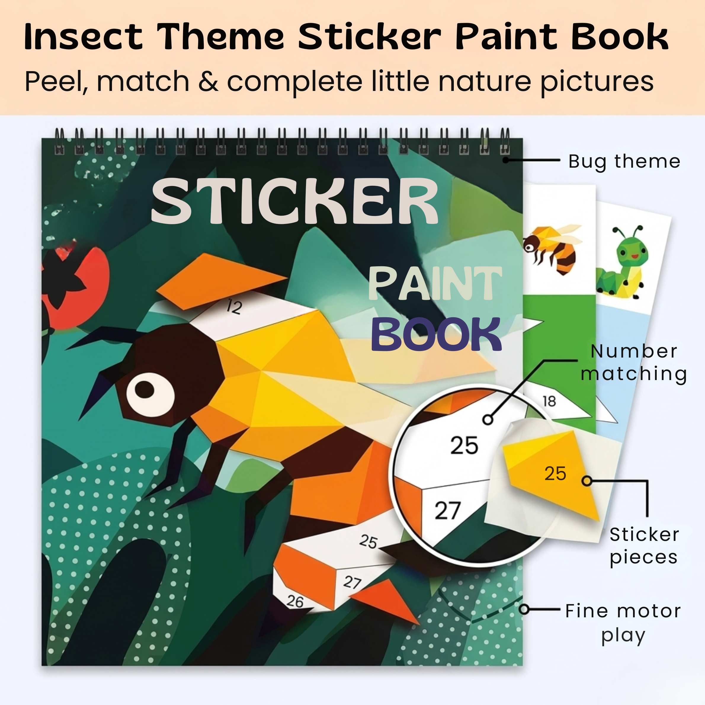 TibaToes™ StickerPaint Number Art Book