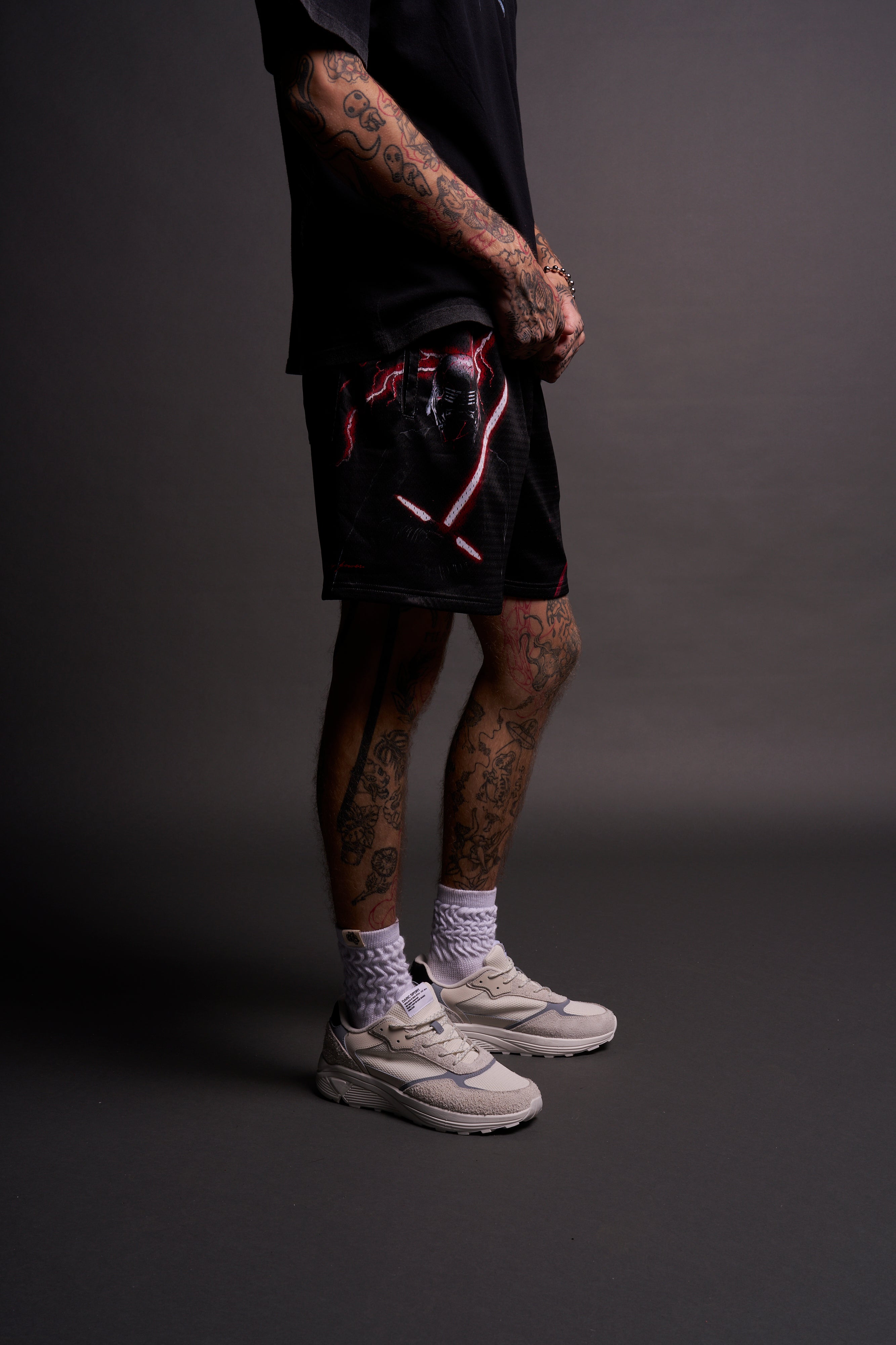 Kylo & Vader Mesh Shorts in Black