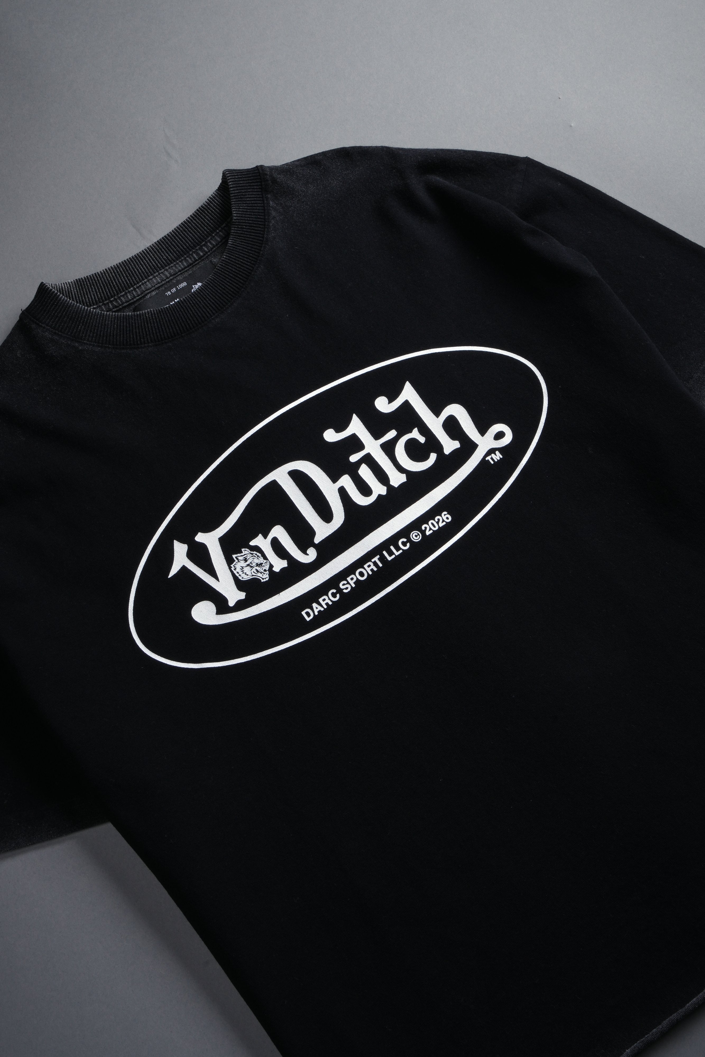 DSVD Legacy Grunge Mid-Length Raw Hem Tee in Black
