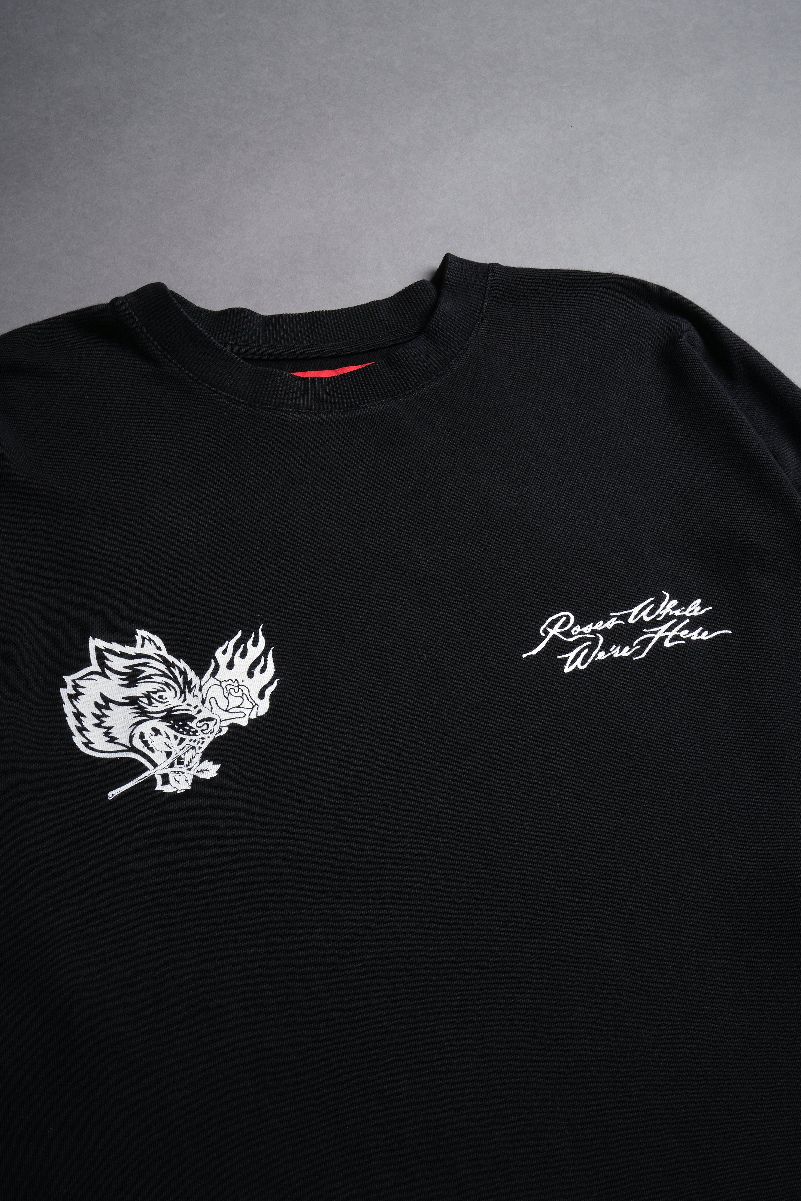 Roses While We're Here "Premium" Oversized Tee in Black