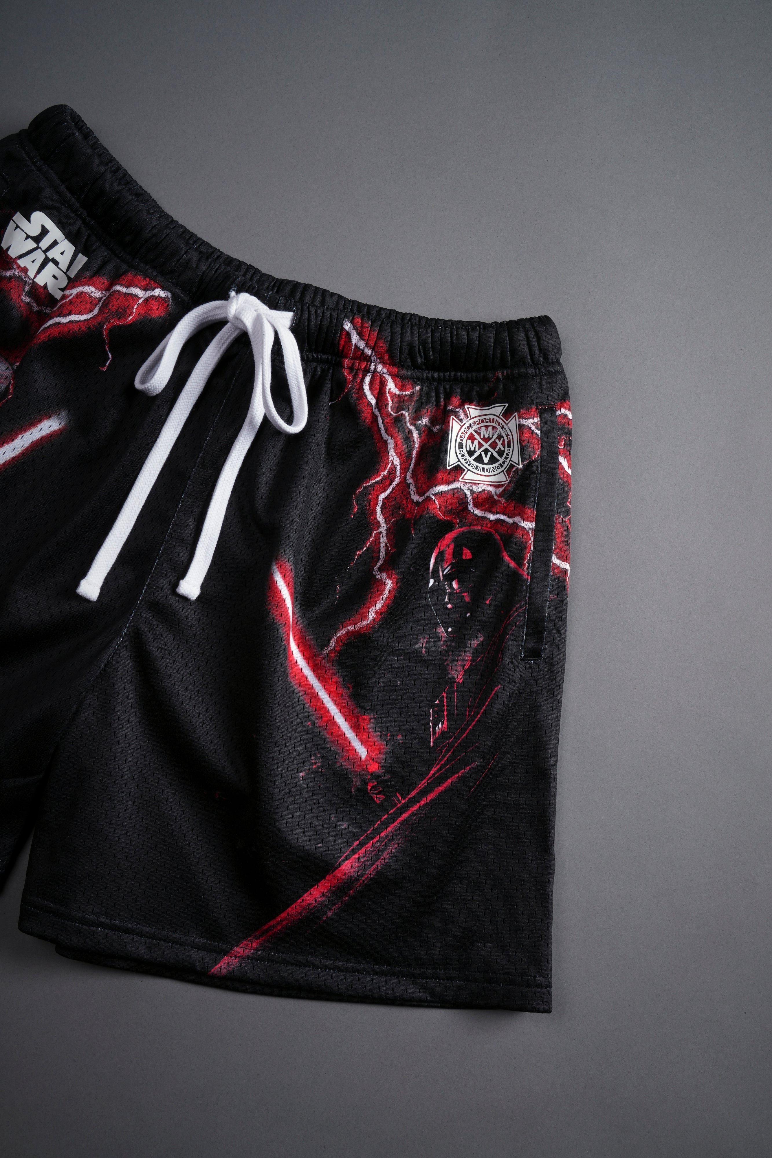 Kylo & Vader Mesh Shorts in Black