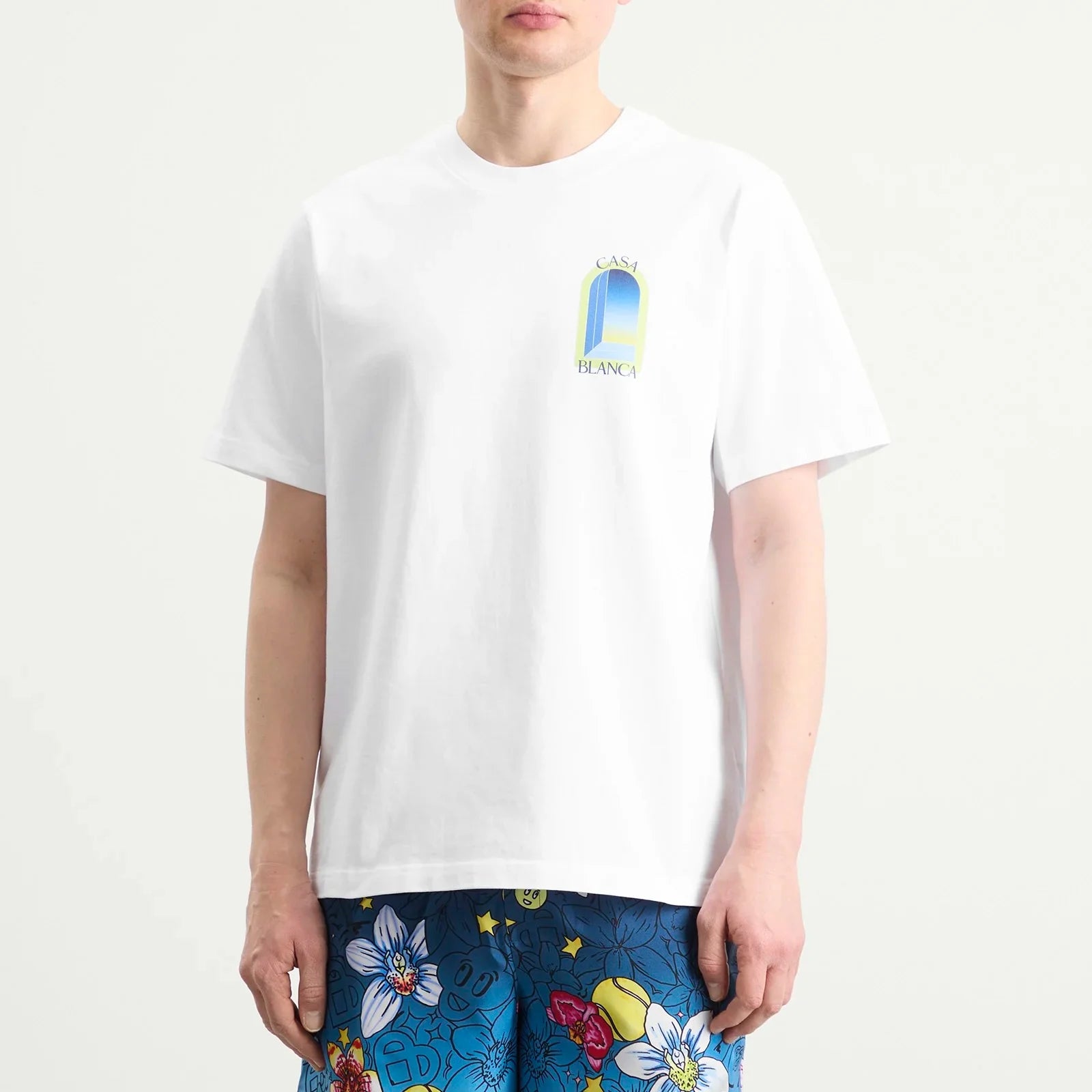 Casablanca White & Lime Arches Short Sleeve T‑Shirt