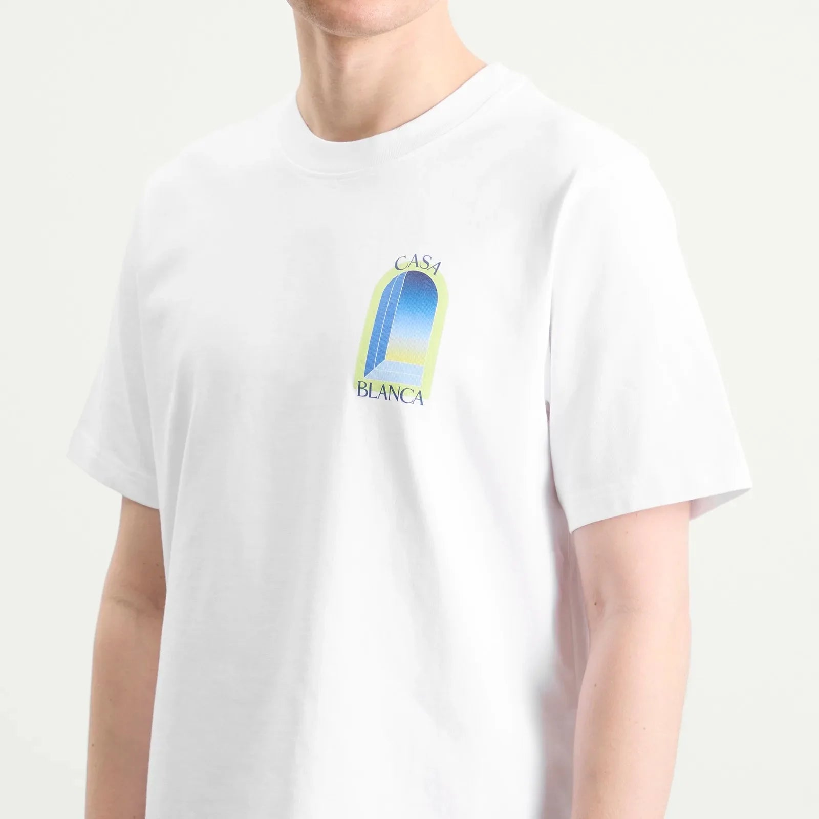 Casablanca White & Lime Arches Short Sleeve T‑Shirt