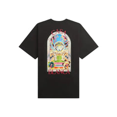 Casablanca Black Tennis Landscape Short Sleeve T‑Shirt