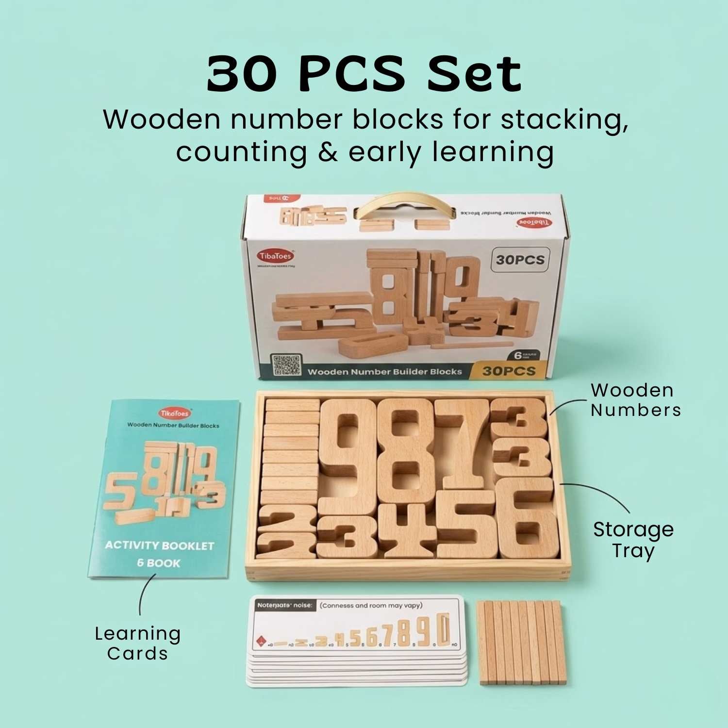 TibaToes™ NumberNest Wooden Counting Blocks