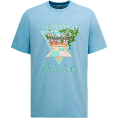 Casablanca Tennis Club Icon Pastelle Printed Blue Tee