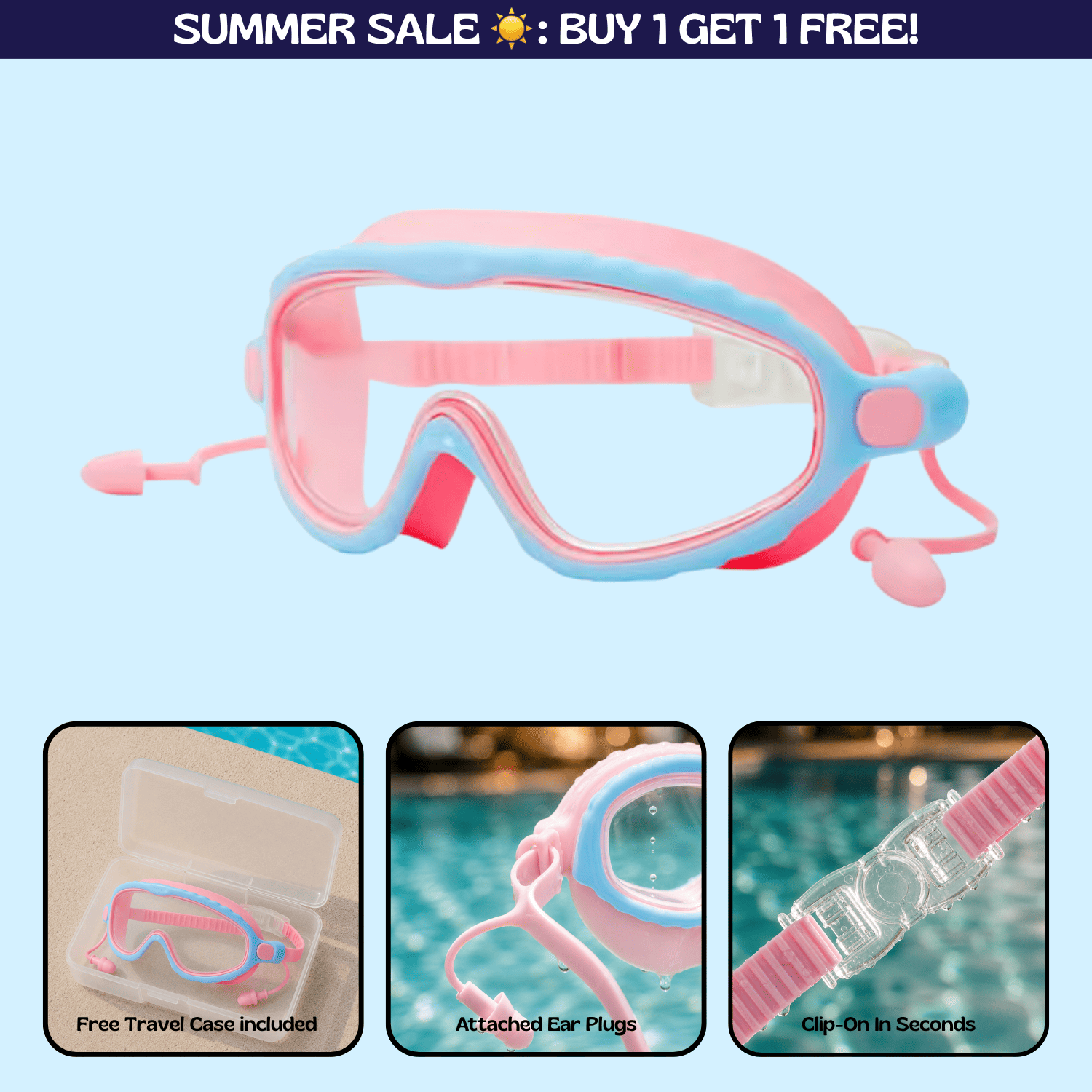 TibaToes™ Clip-On Swim Goggles