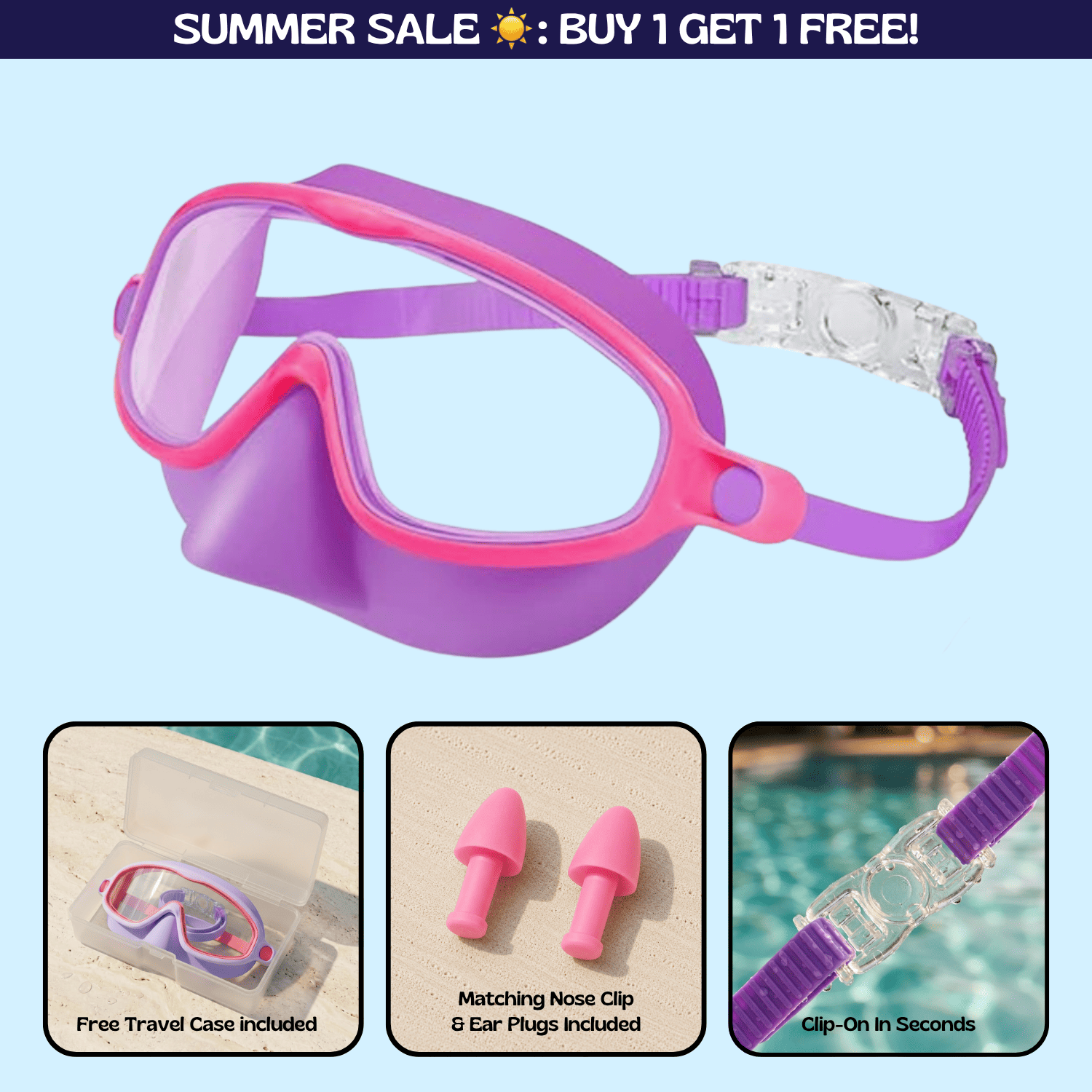 TibaToes™ Clip-On Swim Goggles