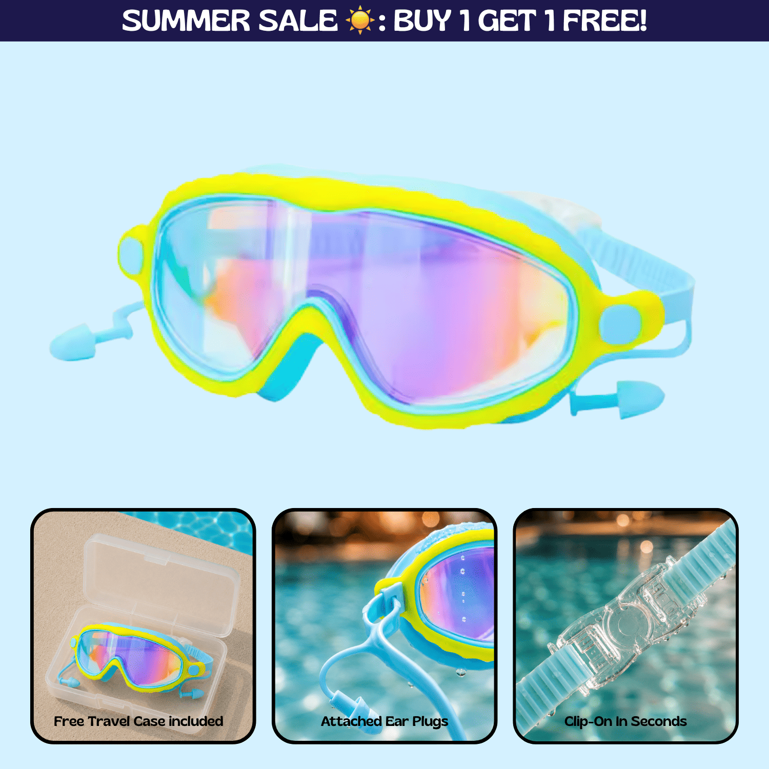 TibaToes™ Clip-On Swim Goggles