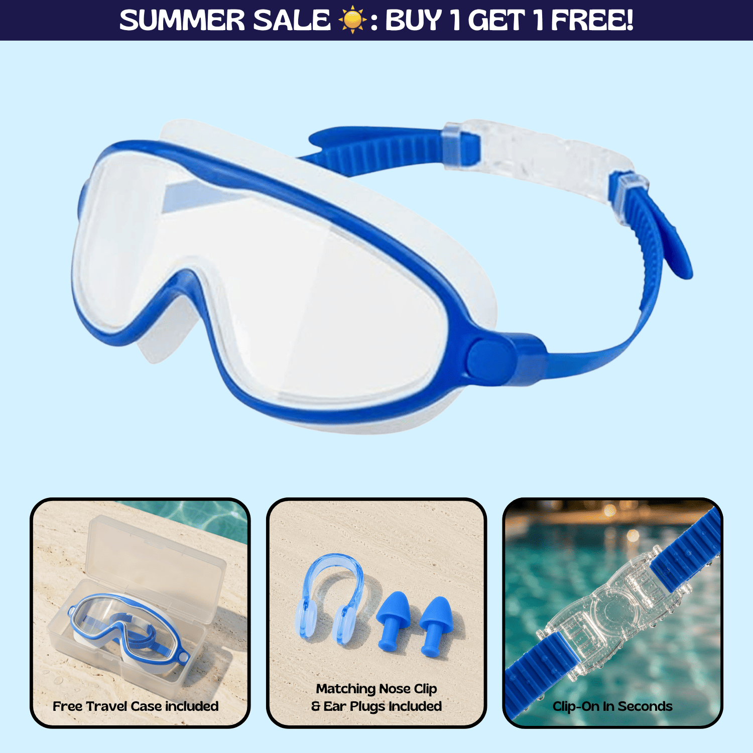 TibaToes™ Clip-On Swim Goggles