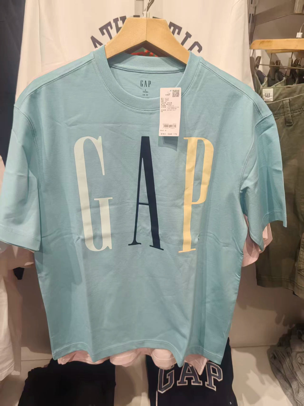Gap Men's and Women's 2025 New Cotton Classic Logo Round Neck Couple T-shirt 725624 New 854739