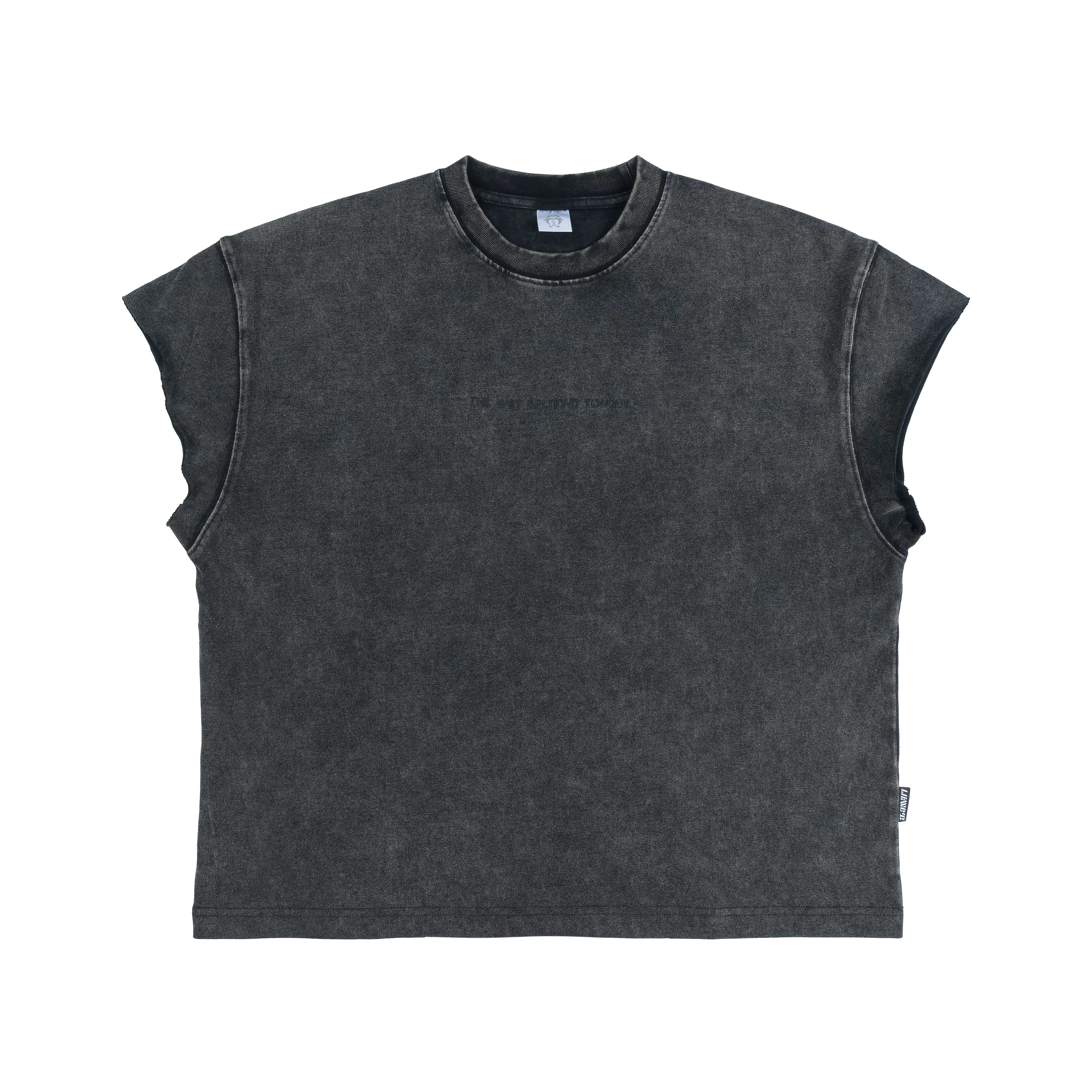 THEWET washed vintage street print distressed shoulder