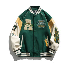GPstudio American fashion brand spliced baseball jacket men's autumn and winter retro loose spring and autumn new couple jacket (2)