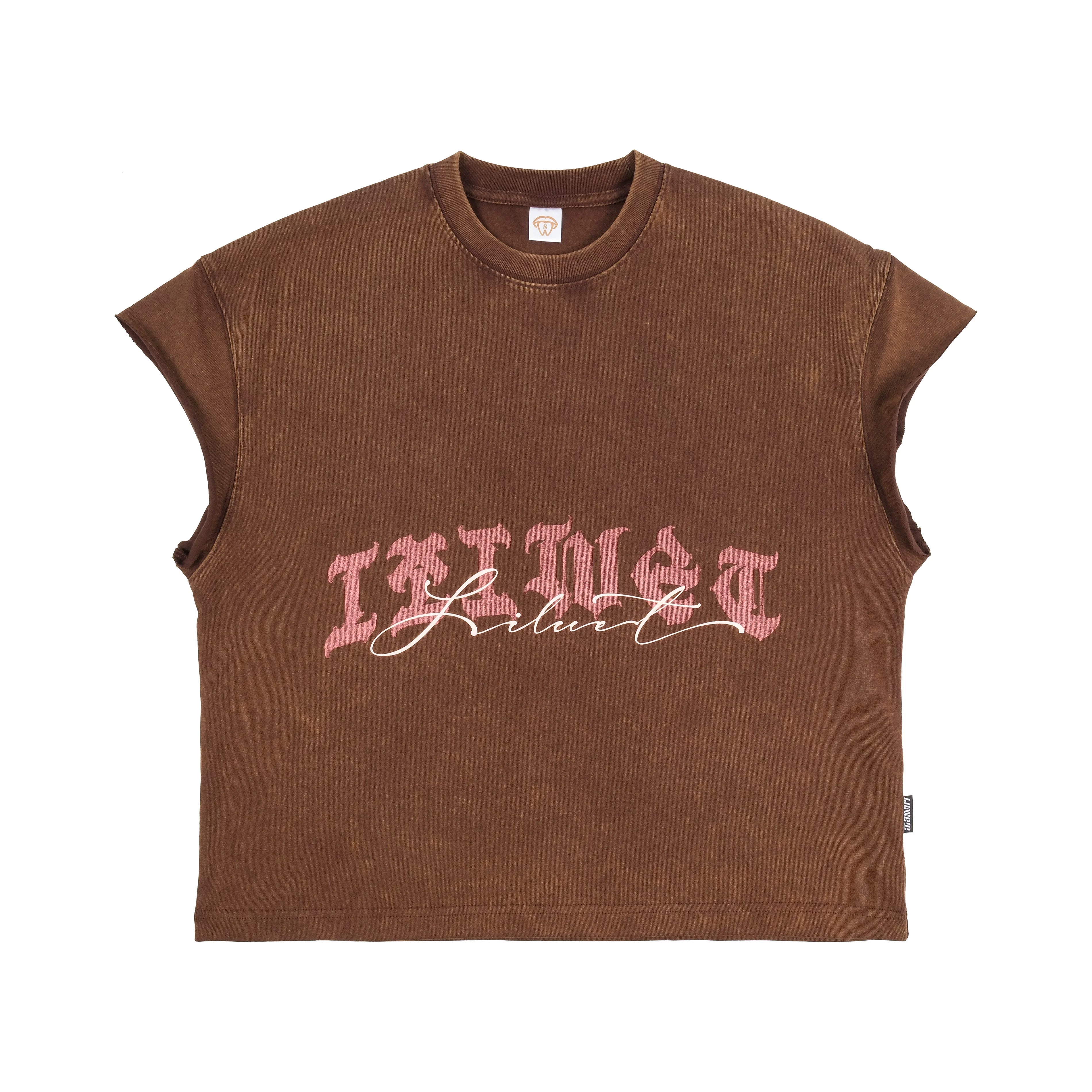 THEWET washed vintage street print distressed shoulder