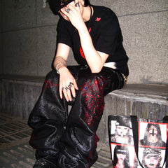 ROLLINGMONEY Rhinestone Baggy Jeans