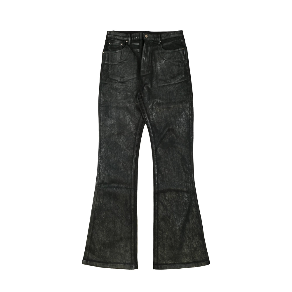 THEWET SPLITTING TONGUE 2025AW Burst Pattern Dark Pioneer Micro La Brushed Wax Elastic Pants