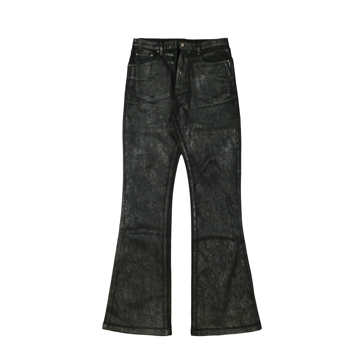THEWET SPLITTING TONGUE 2025AW Burst Pattern Dark Pioneer Micro La Brushed Wax Elastic Pants