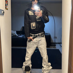 ROLLING MONEY Washed Grey Jeans
