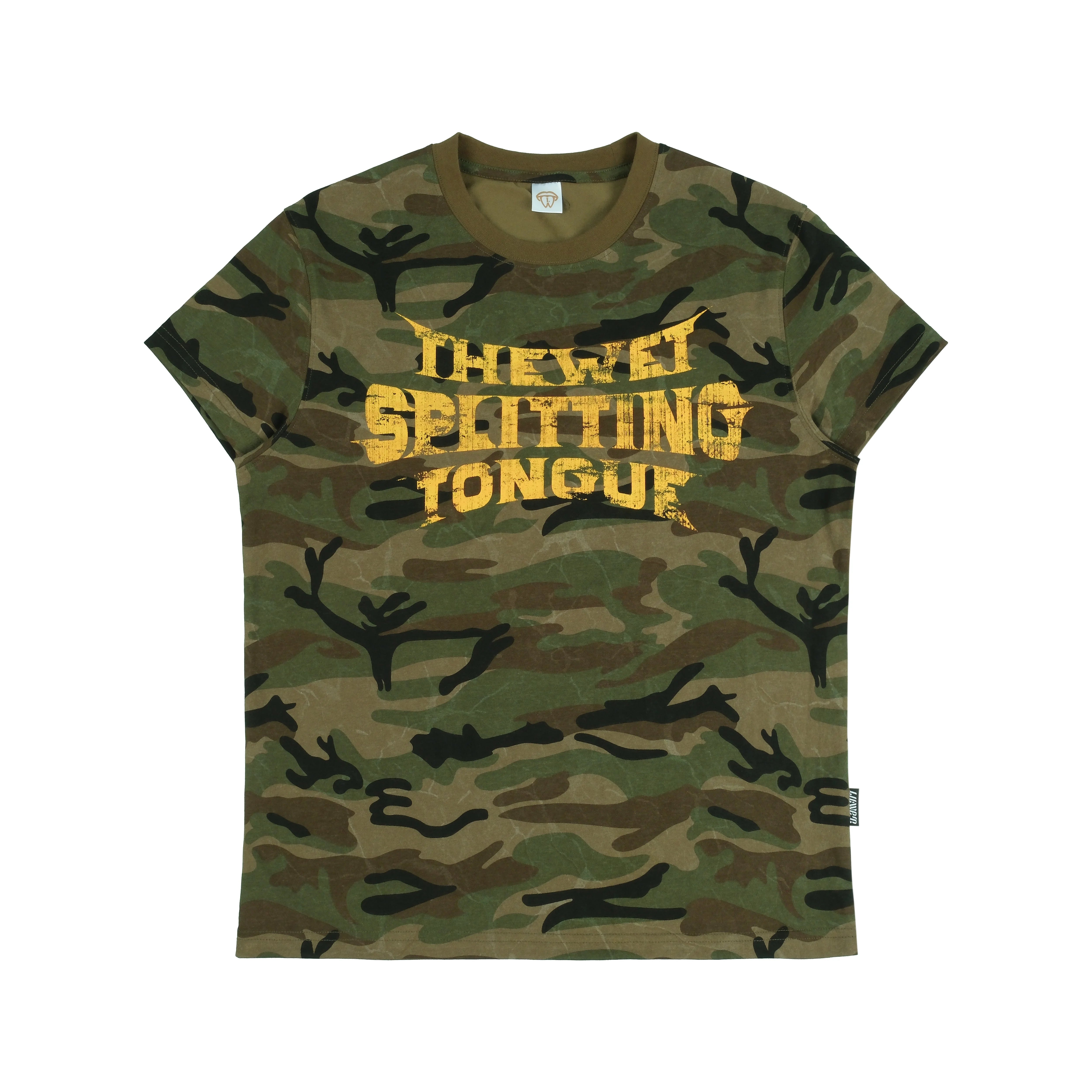 THEWET 2026SS Street Retro Doing Old Casual Bending Knife LOGO Printed Cotton Slim Short Sleeve Tee
