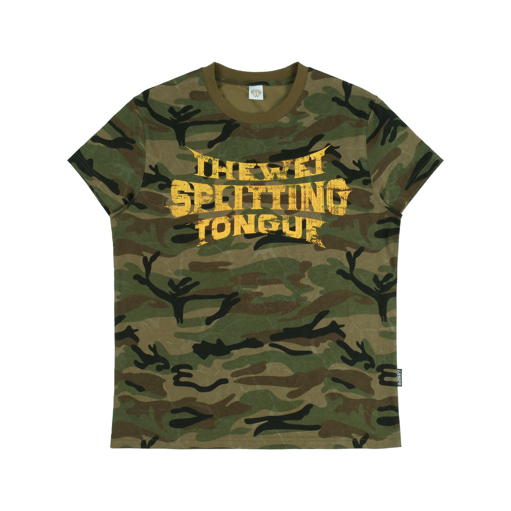 THEWET 2026SS Street Retro Doing Old Casual Bending Knife LOGO Printed Cotton Slim Short Sleeve Tee