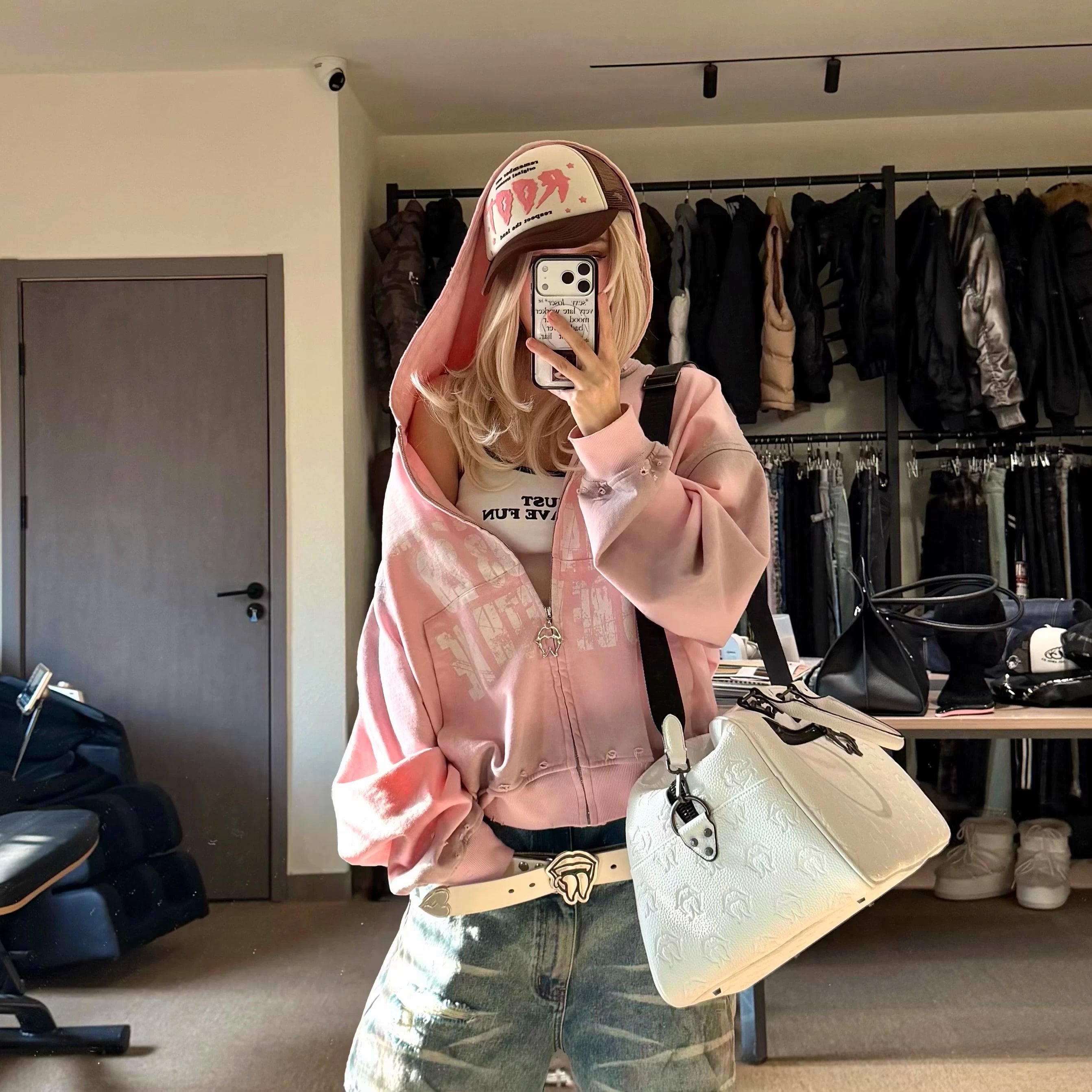 Zhu Zhixin, Zhang Hanrui, Taigexi, same style THEWET street letter old zipper hoodie, hoodie