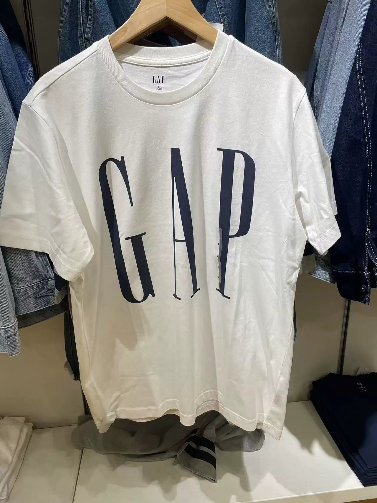 Gap Men's and Women's 2025 New Cotton Classic Logo Round Neck Couple T-shirt 725624 New 854739