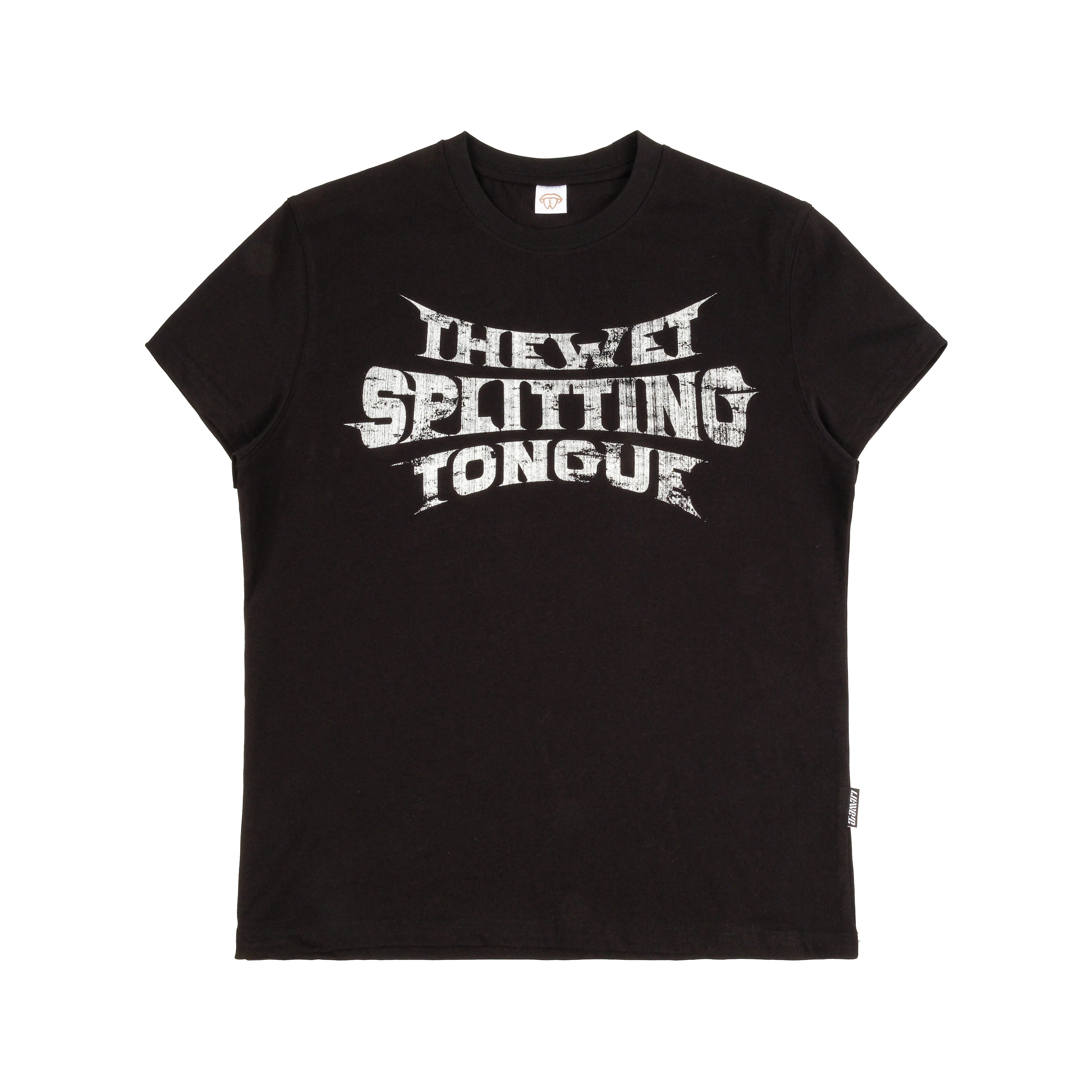 THEWET 2026SS Street Retro Doing Old Casual Bending Knife LOGO Printed Cotton Slim Short Sleeve Tee