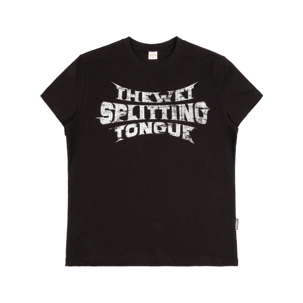THEWET 2026SS Street Retro Doing Old Casual Bending Knife LOGO Printed Cotton Slim Short Sleeve Tee