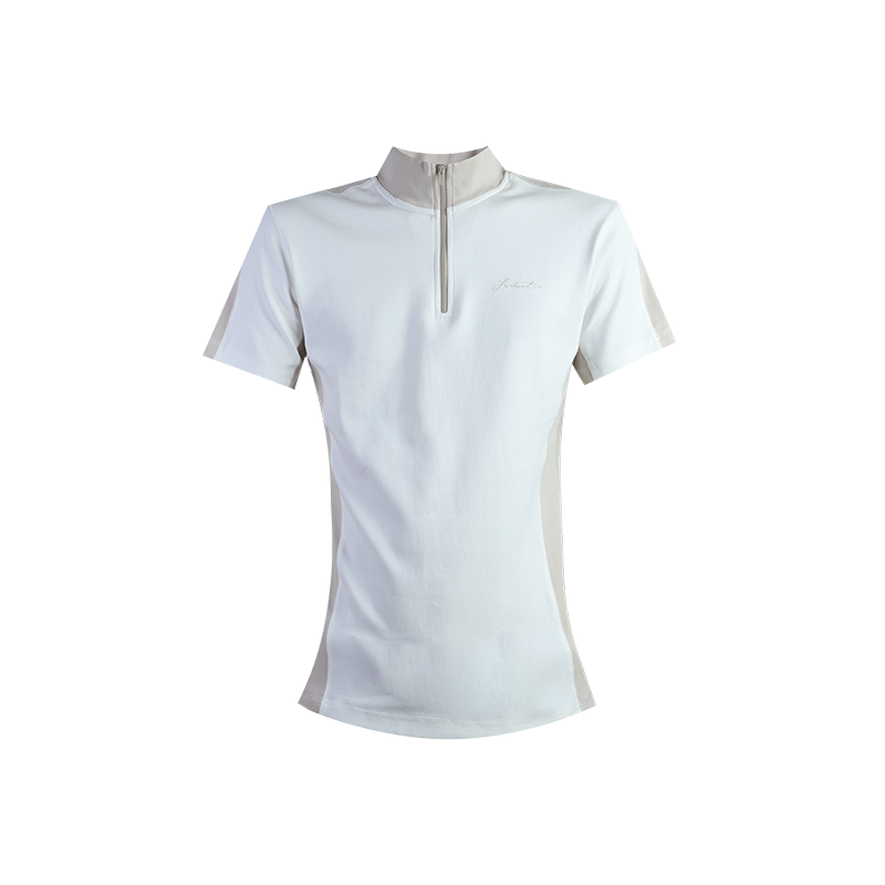 LILWET 25SS color blocking splicing zipper stand up collar short sleeved American street casual hip-hop dirll slim fit T-shirt