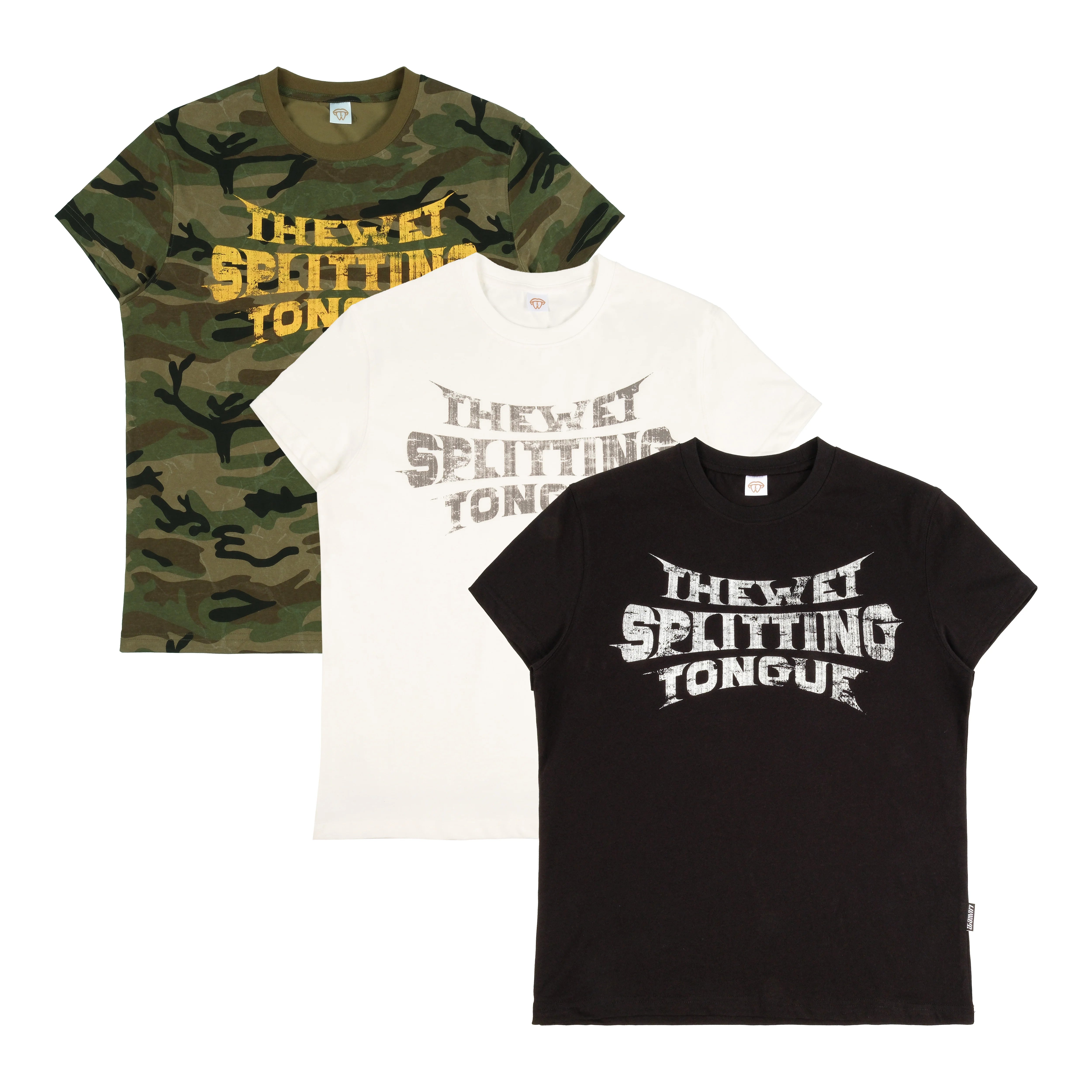 THEWET 2026SS Street Retro Doing Old Casual Bending Knife LOGO Printed Cotton Slim Short Sleeve Tee