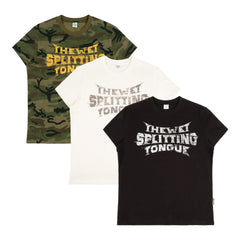 THEWET 2026SS Street Retro Doing Old Casual Bending Knife LOGO Printed Cotton Slim Short Sleeve Tee