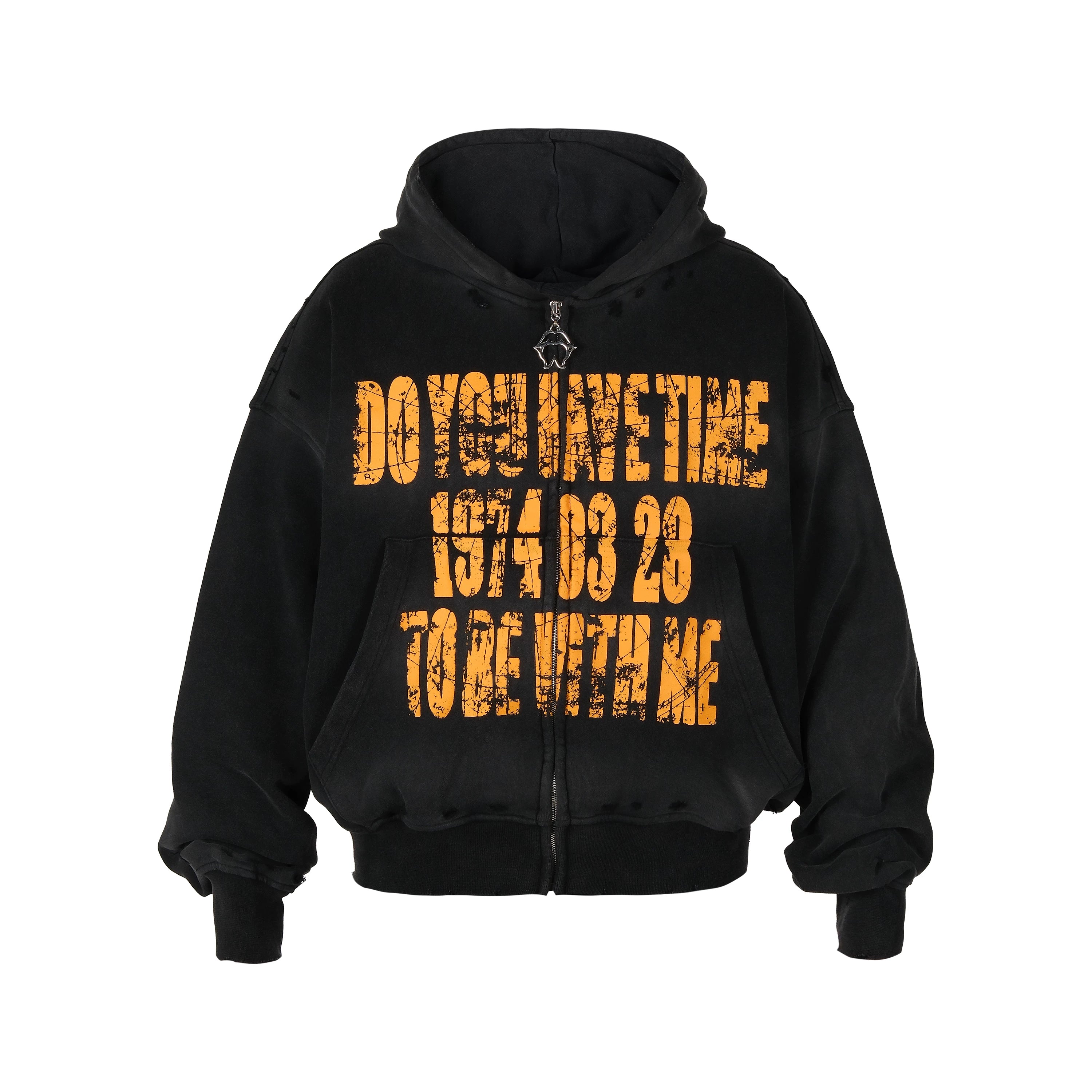 Zhu Zhixin, Zhang Hanrui, Taigexi, same style THEWET street letter old zipper hoodie, hoodie
