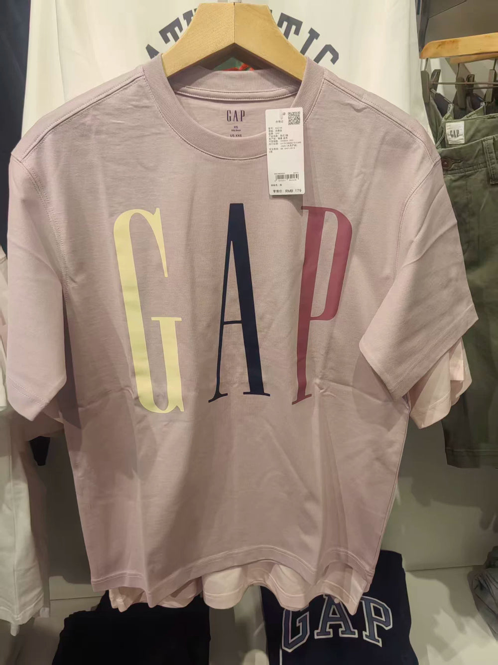 Gap Men's and Women's 2025 New Cotton Classic Logo Round Neck Couple T-shirt 725624 New 854739