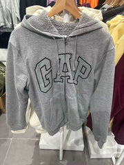 Gap Men's and Women's 2025 Autumn New Logo Imitation Lamb Fleece Hoodie Sweatshirt US Version 789781