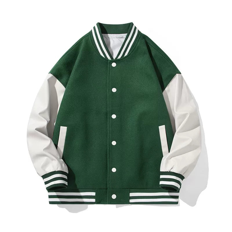 NASA联名美式麂皮绒棒球服男vintage春秋大码飞行员外套情侣夹克 (23)