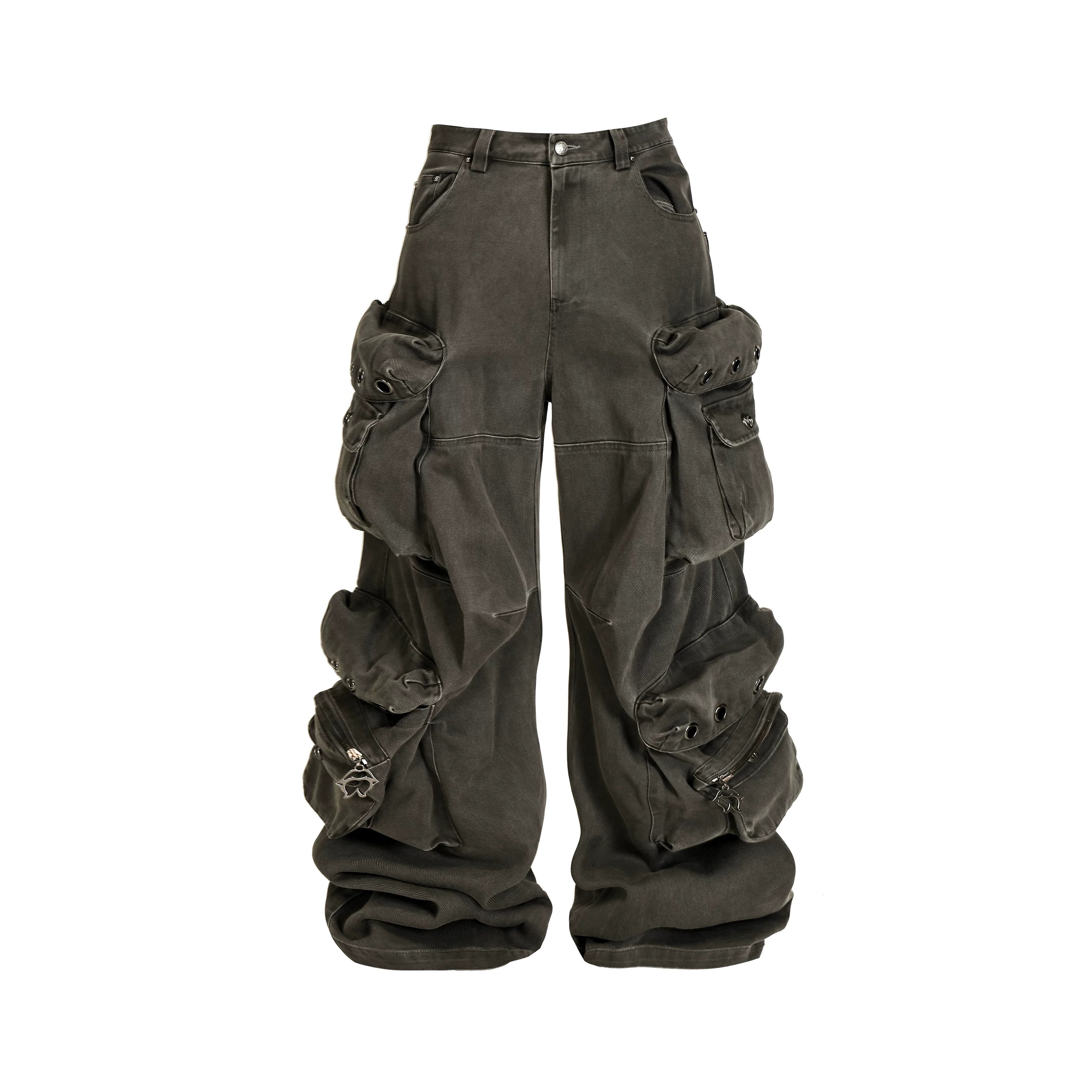 THEWET SPLITTING TONGUE 2025AW Washed, Used, Spray Dirty Bullets CARGO workwear pants