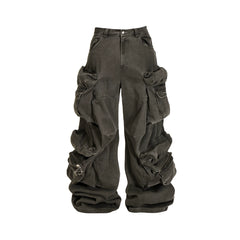 THEWET SPLITTING TONGUE 2025AW Washed, Used, Spray Dirty Bullets CARGO workwear pants