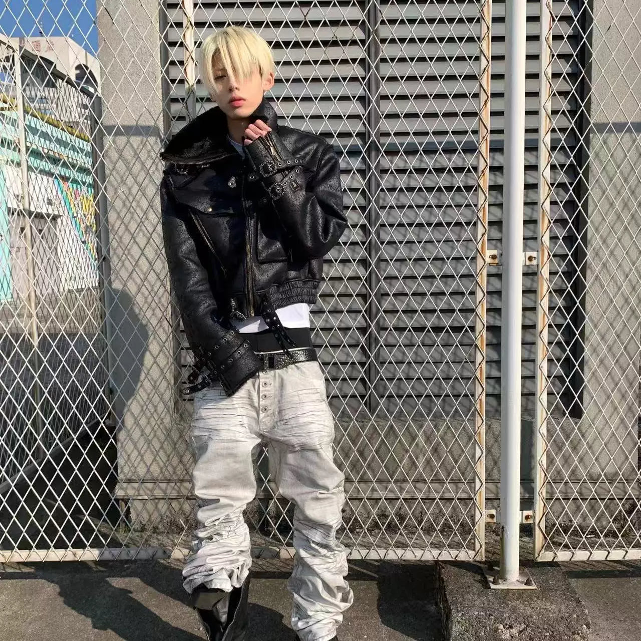 ROLLING MONEY Washed Grey Jeans