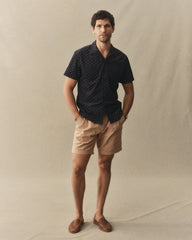 The Conrad Shirt in Navy Pigeon Foulard Pincord