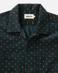 The Conrad Shirt in Navy Pigeon Foulard Pincord