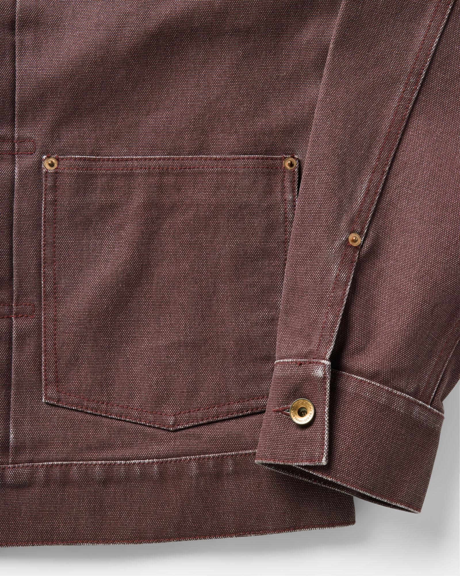 The Ryder Jacket in Burgundy Chipped Canvas