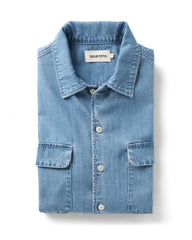 The Shore Shirt in Washed Indigo Twill