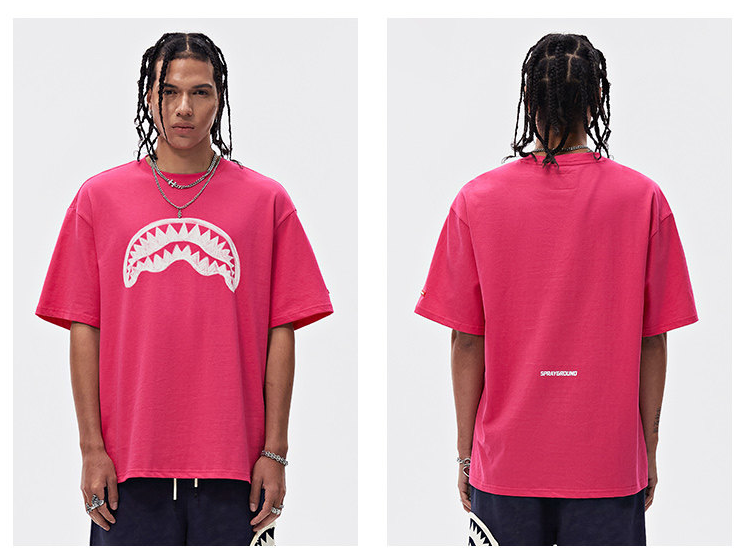 SprayGround Shark Mouth Graphic Tee Pink