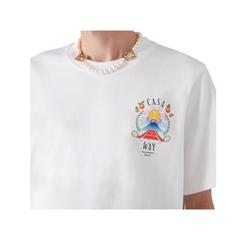 CASABLANCA CASA WAY MOUNTAIN SHORT SLEEVE T‑SHIRT WHITE