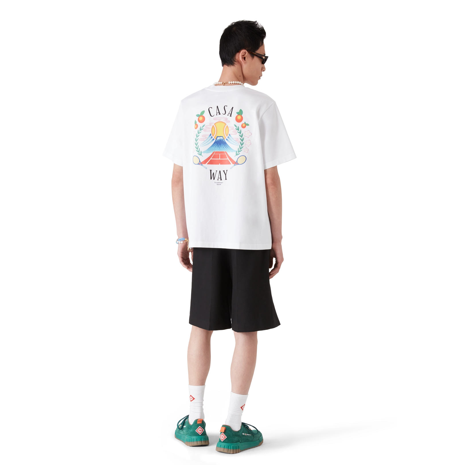 CASABLANCA CASA WAY MOUNTAIN SHORT SLEEVE T‑SHIRT WHITE