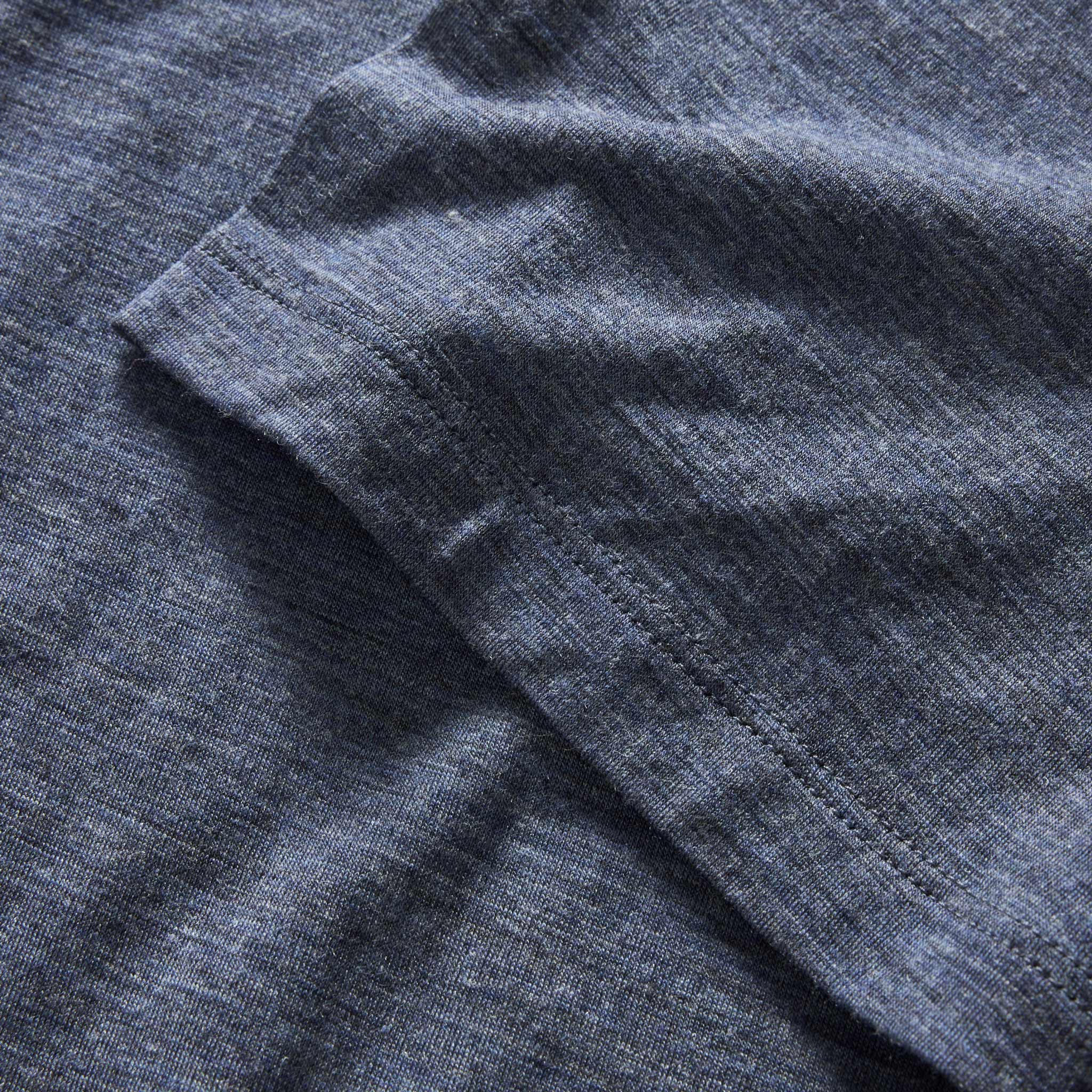The Merino Tee in Heather Navy